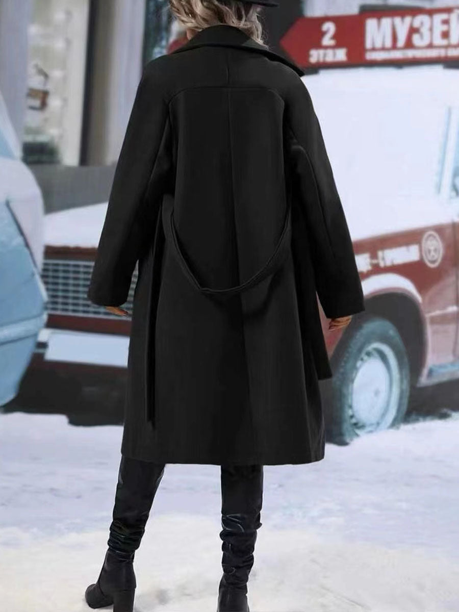 Double-Breasted Lapel Trench Coat
