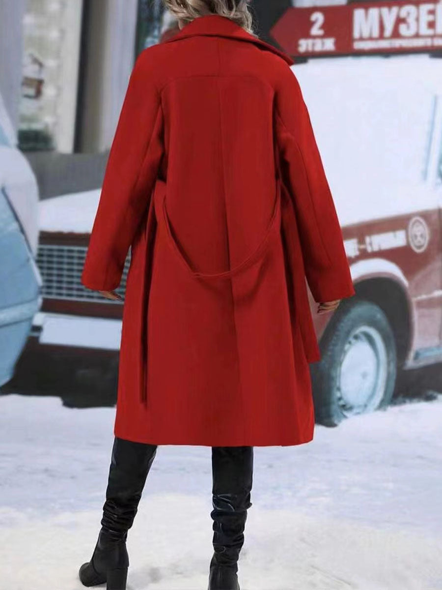 Double-Breasted Lapel Trench Coat