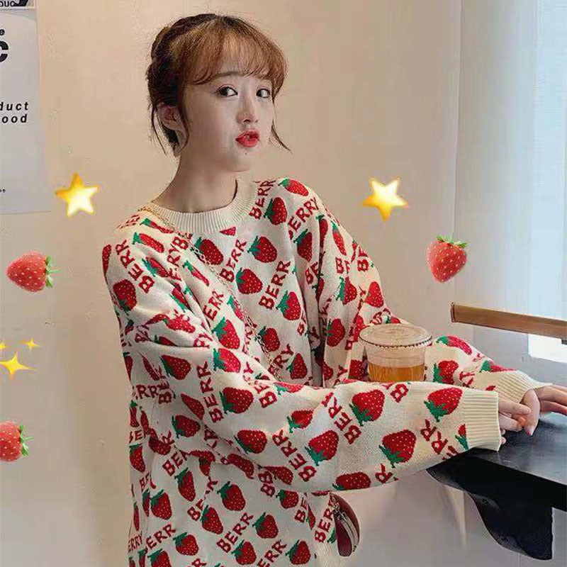 Sweet Strawberry Harajuku Knit Sweater