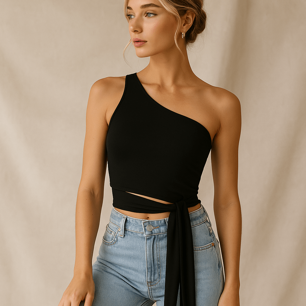 One-Shoulder Bandage Tank Top