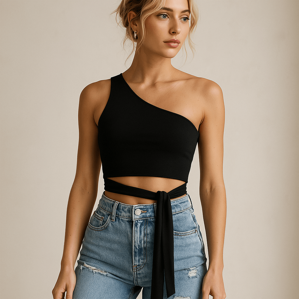 One-Shoulder Bandage Tank Top