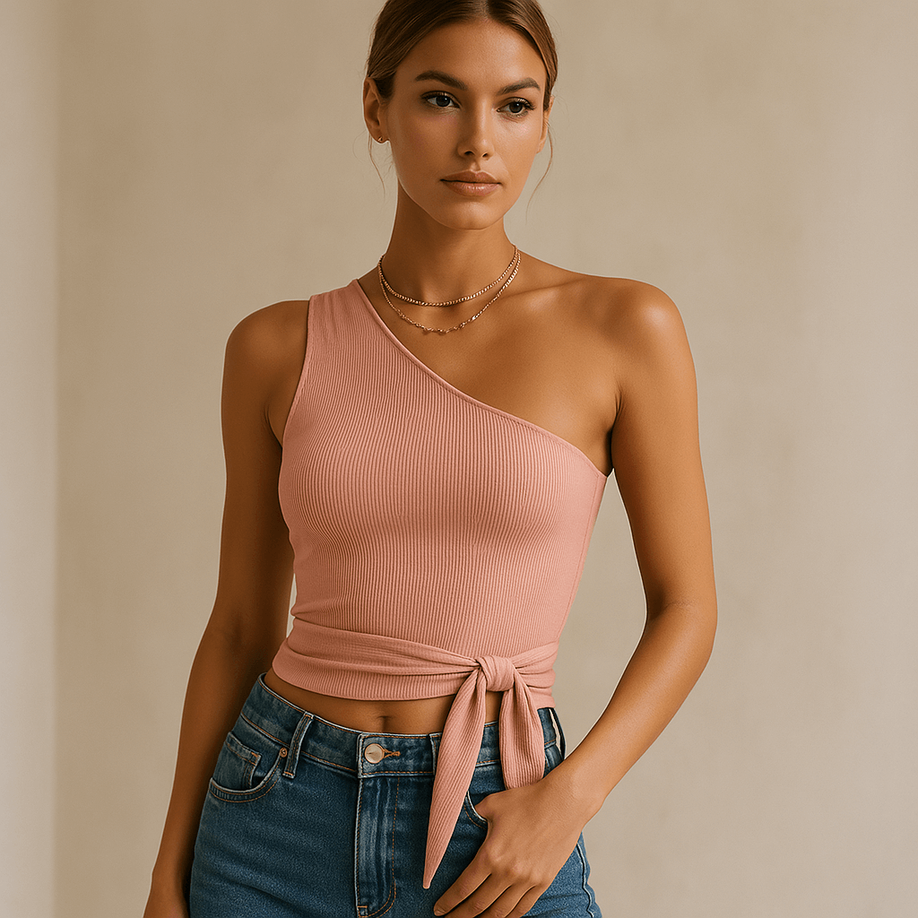 One-Shoulder Bandage Tank Top