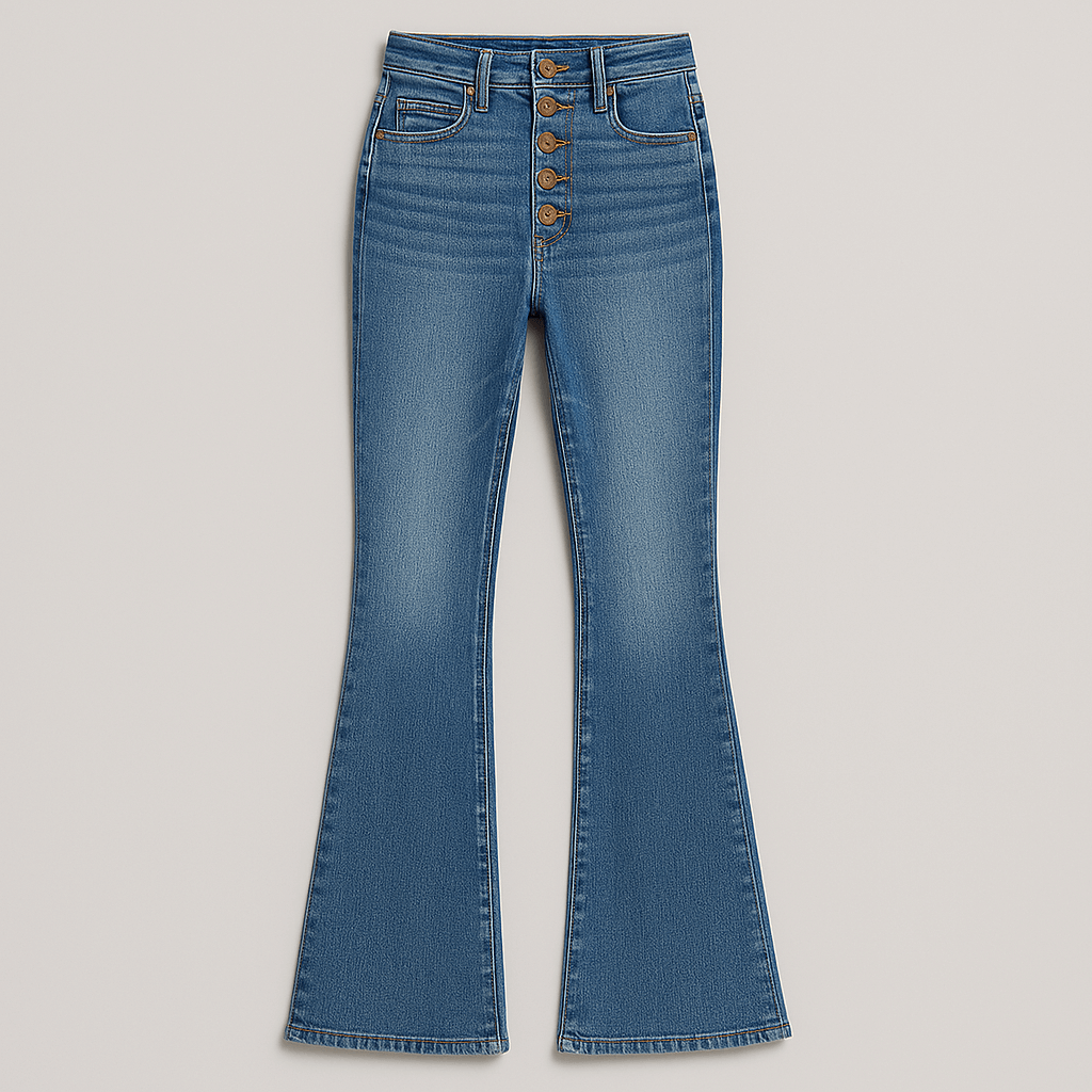 High Waist Bell Bottom Flare Jeans