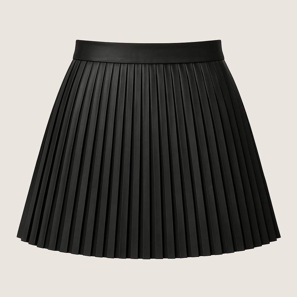 Pleated Knitted Mini Skirt