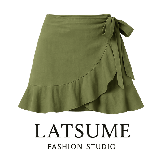 Ruffle Wrap Mini Skirt