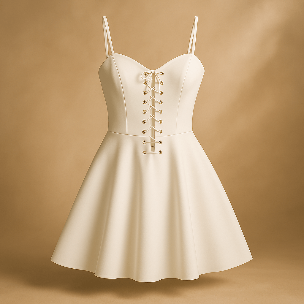 Lace-Up Skater Mini Dress