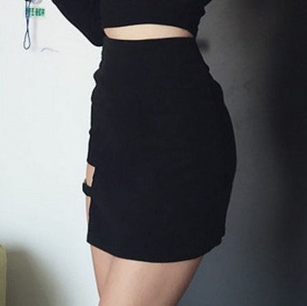 Korean Irregular Hem Mini Skirt