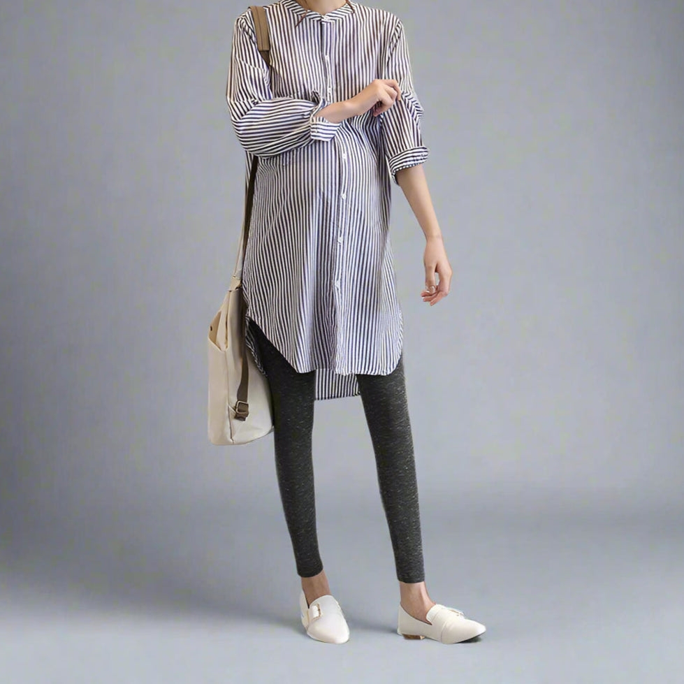 Women's Casual Striped Button-Down Shirt