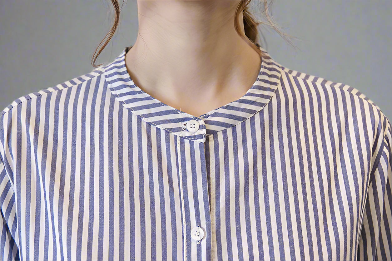 Women's Casual Striped Button-Down Shirt
