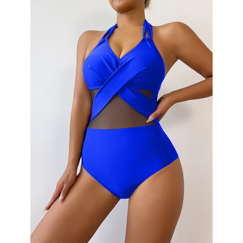 Elegant Solid Color One-Piece Swimsuit – Stylish & Comfortable Swimwear