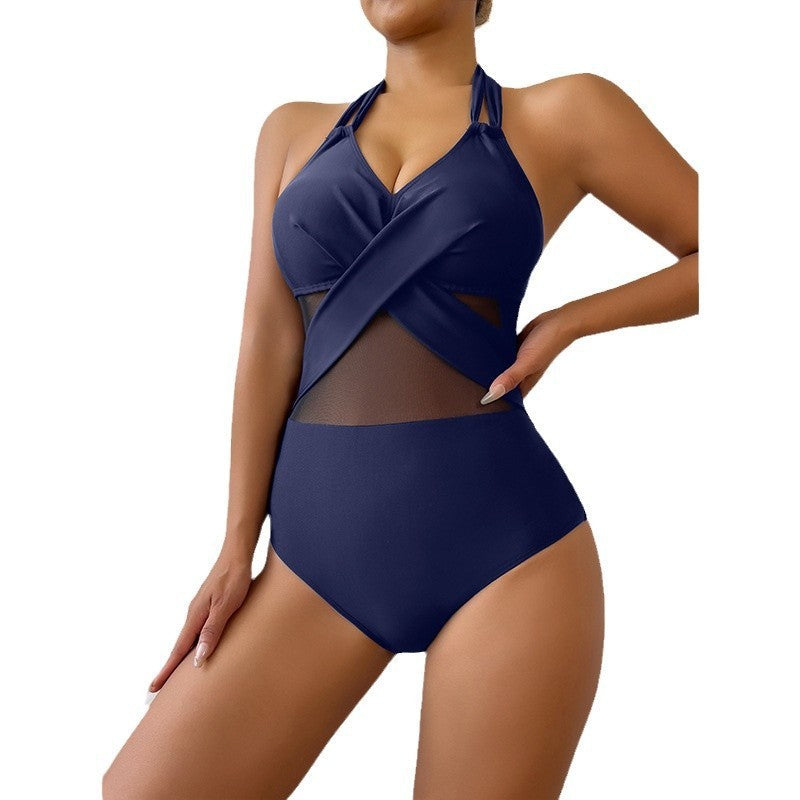 Elegant Solid Color One-Piece Swimsuit – Stylish & Comfortable Swimwear
