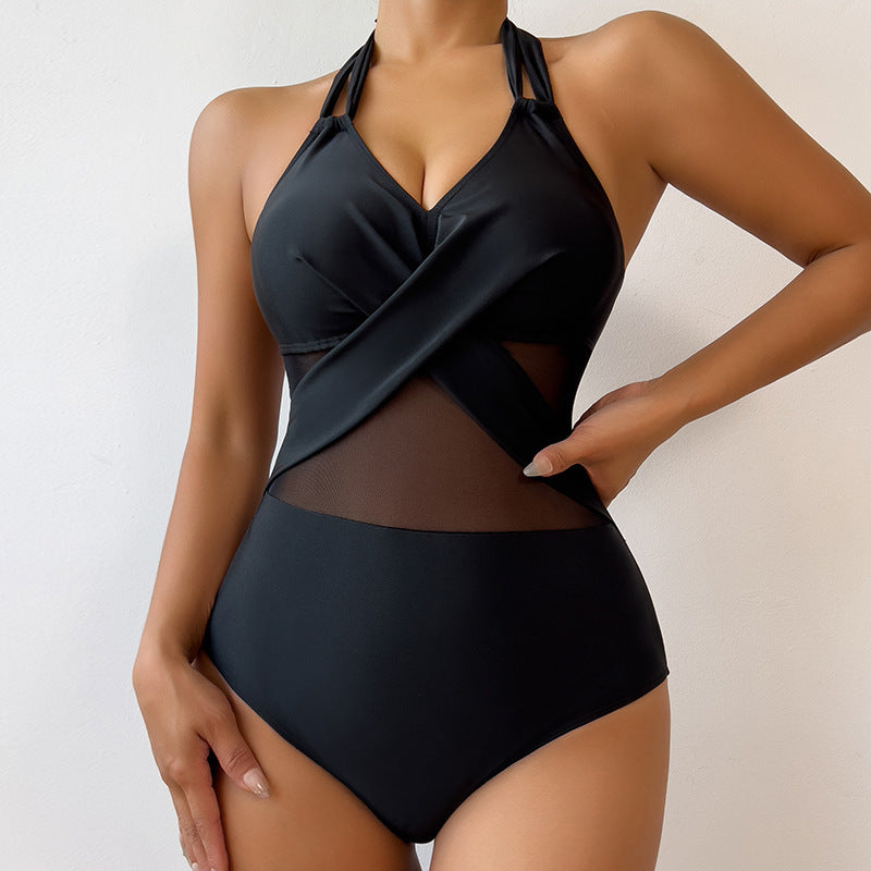 Elegant Solid Color One-Piece Swimsuit – Stylish & Comfortable Swimwear