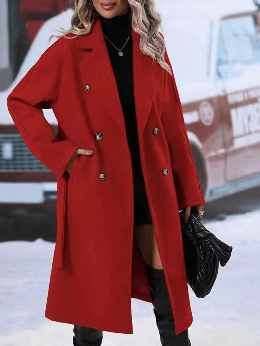 Double-Breasted Lapel Trench Coat