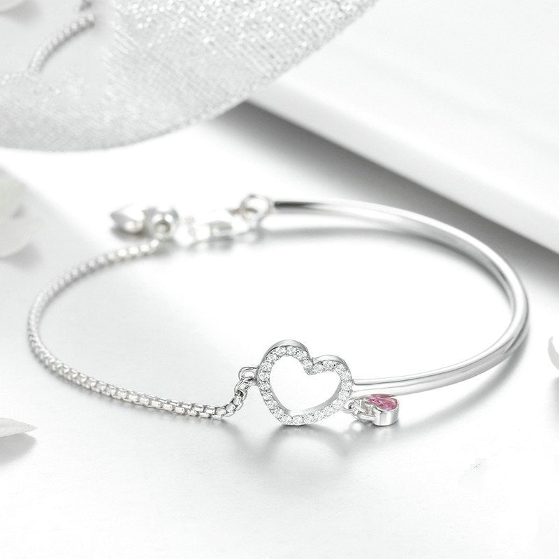 Heart Sterling Silver Bracelet