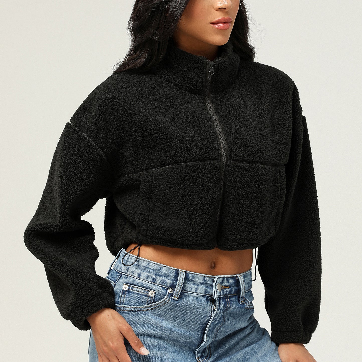 Sherpa Fleece Zip-Up Jacket