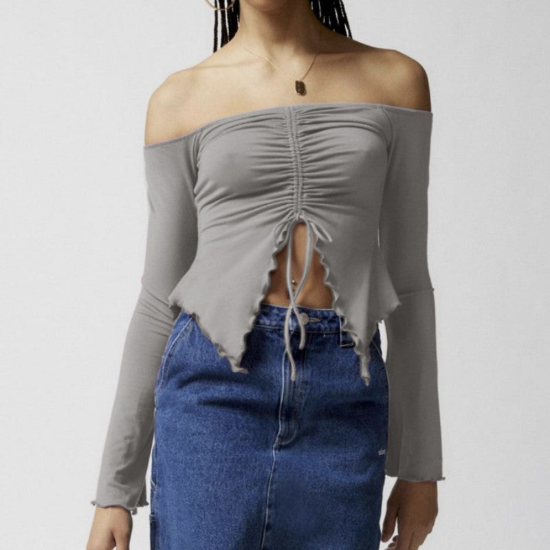 Versatile Off-the-Shoulder Long Sleeve Top