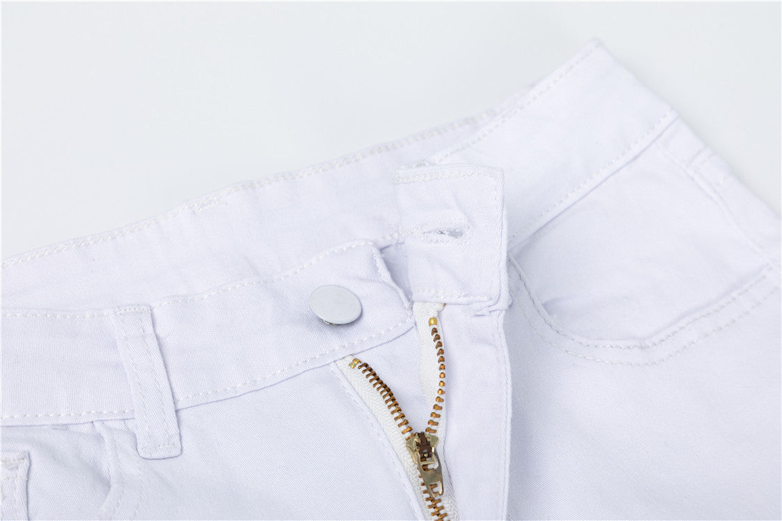 High Waist Pencil Ripped Skinny Jeans