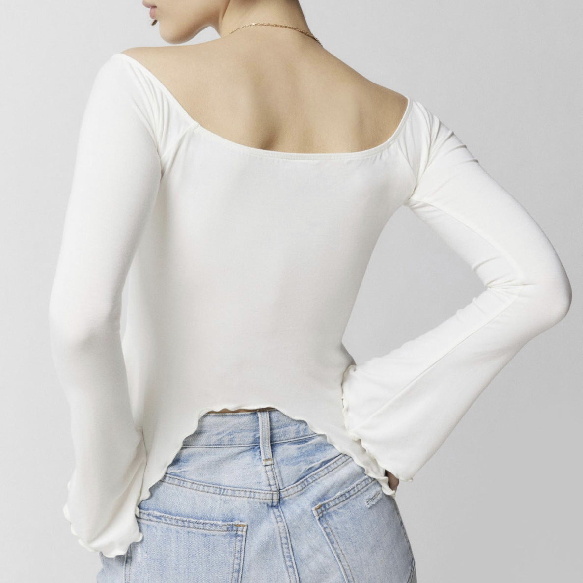 Versatile Off-the-Shoulder Long Sleeve Top