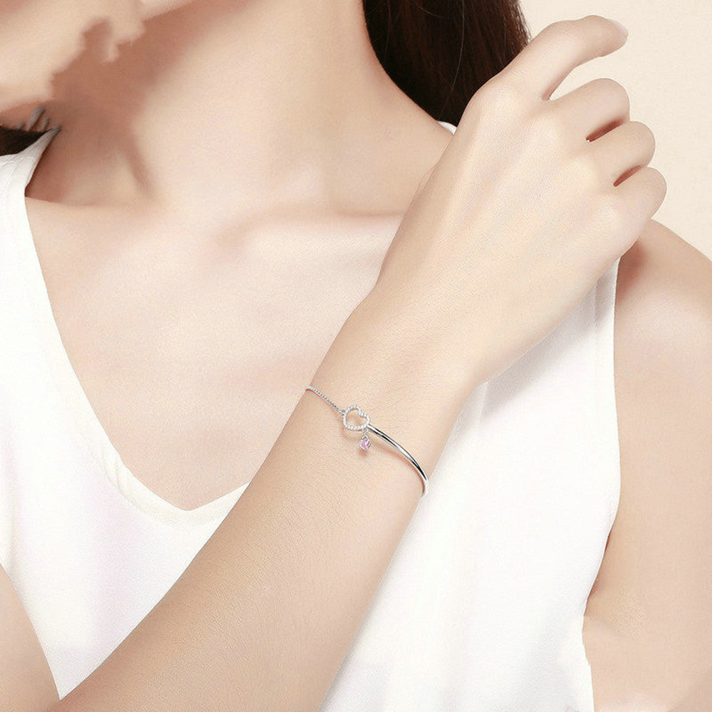 Heart Sterling Silver Bracelet