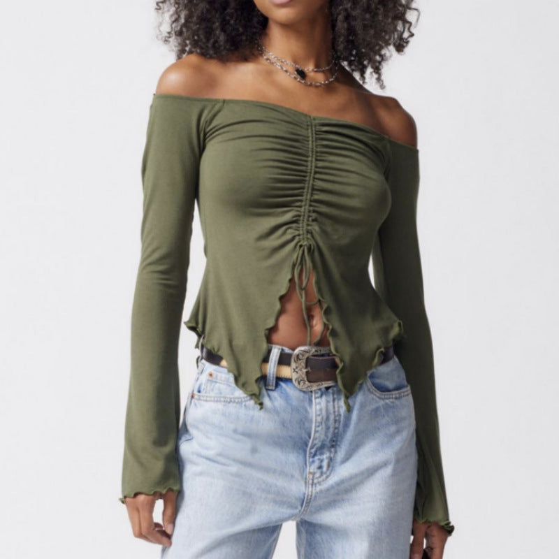 Versatile Off-the-Shoulder Long Sleeve Top