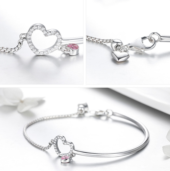 Heart Sterling Silver Bracelet