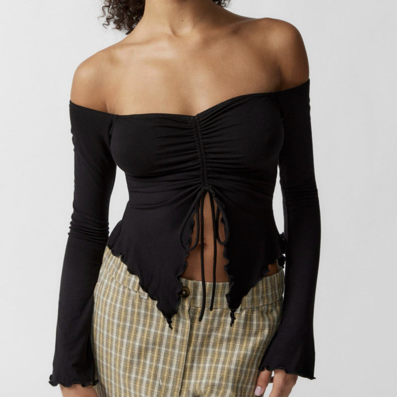 Versatile Off-the-Shoulder Long Sleeve Top