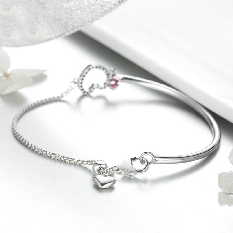 Heart Sterling Silver Bracelet