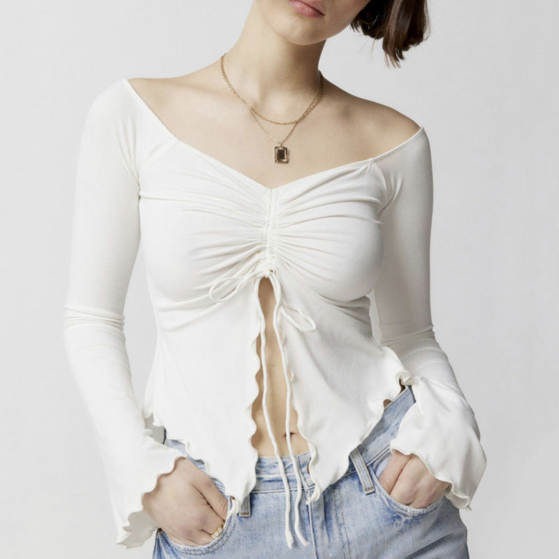 Versatile Off-the-Shoulder Long Sleeve Top