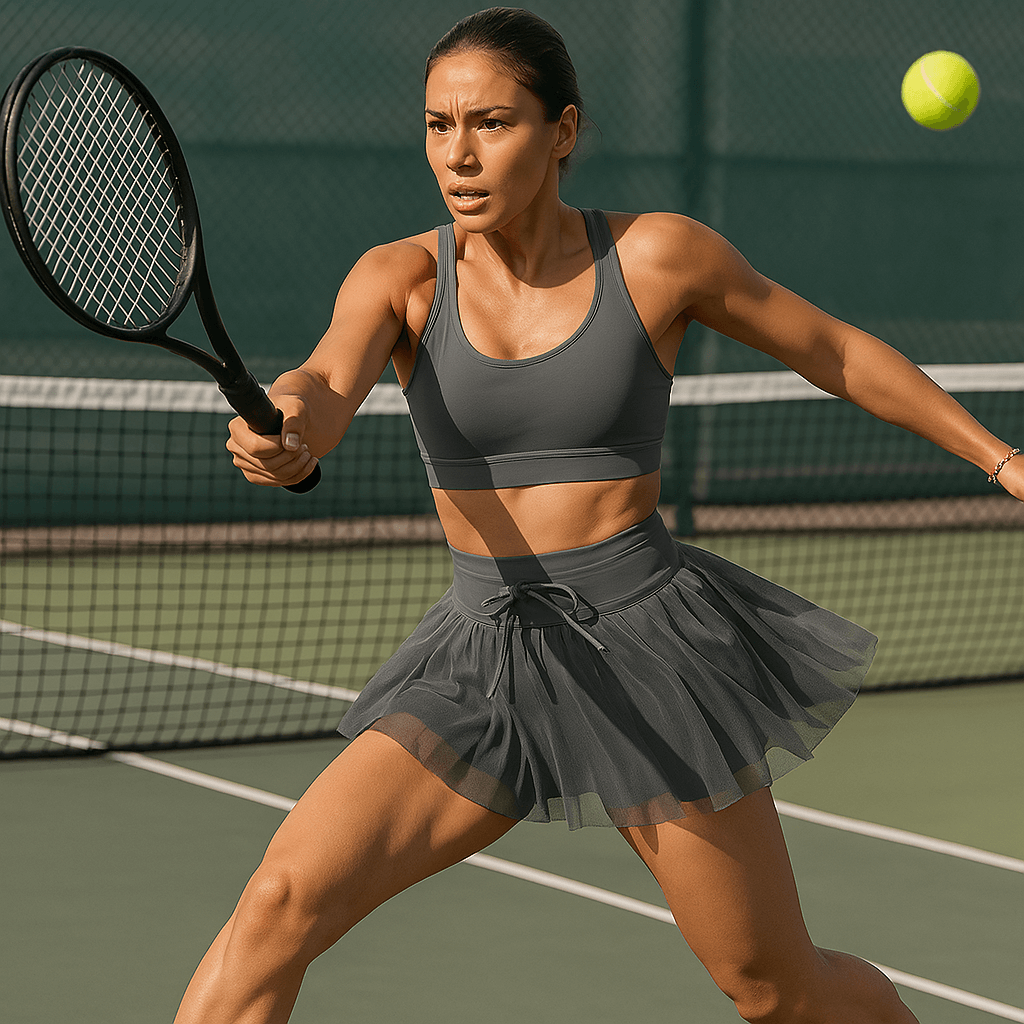 Lace-Up Pleated Sports Skirt