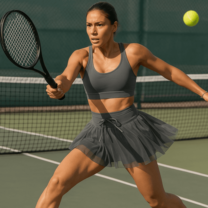 Lace-Up Pleated Sports Skirt