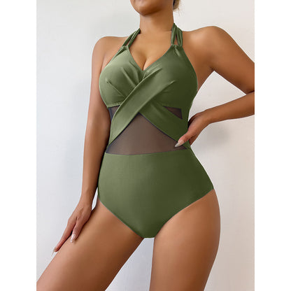 Elegant Solid Color One-Piece Swimsuit – Stylish & Comfortable Swimwear