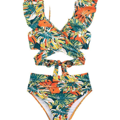 Ruffled Halter Bikini – Women's Two-Piece Swimsuit for Summer Beachwear
